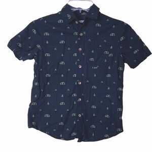 Arizona Jean Co Boys Button Down Collar Shirt Black Size Small